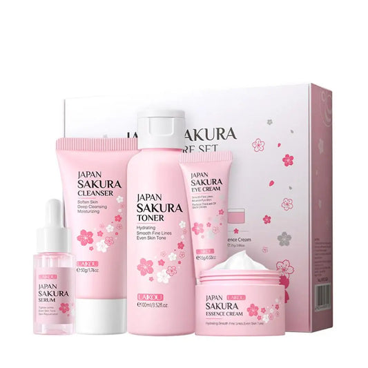 Sakura Cherry Blossom Skincare Set - 3-Piece or 5-Piece Hydrating Gift Box