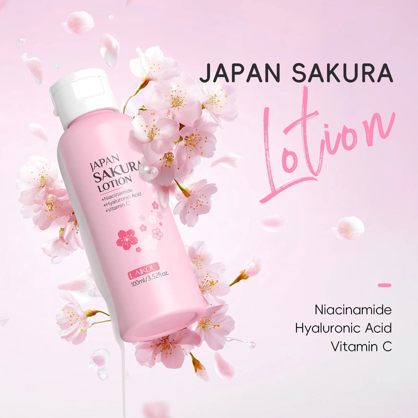 Sakura Face Lotion & Moisturizing Essence - Pore Minimizing Skin Repairing Elasticity Booster 100ml