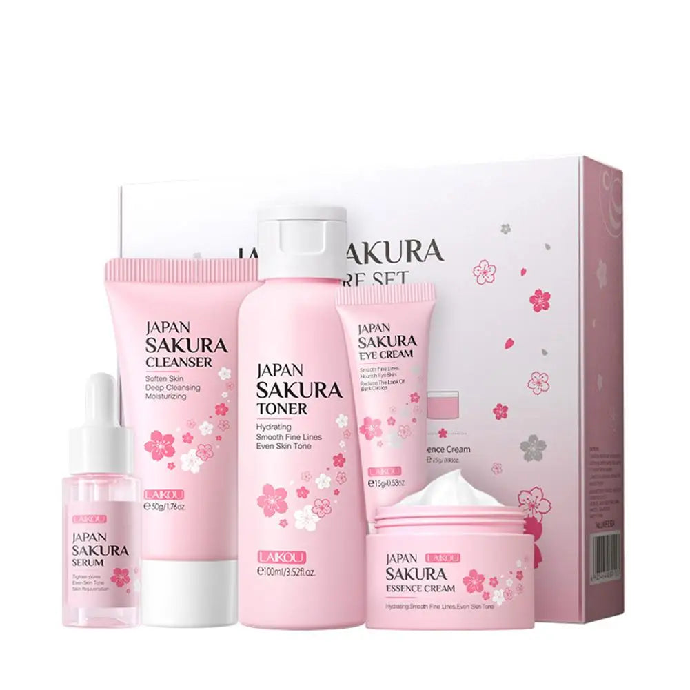 Sakura Cherry Blossom Skincare Set - 3-Piece or 5-Piece Hydrating Gift Box