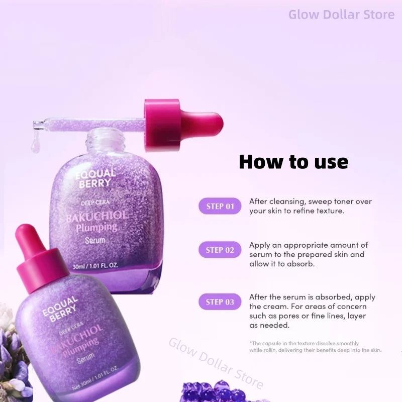 Bakuchiol Plumping Serum - Natural Retinol Alternative with Ceramide Pore Minimizer 30ml